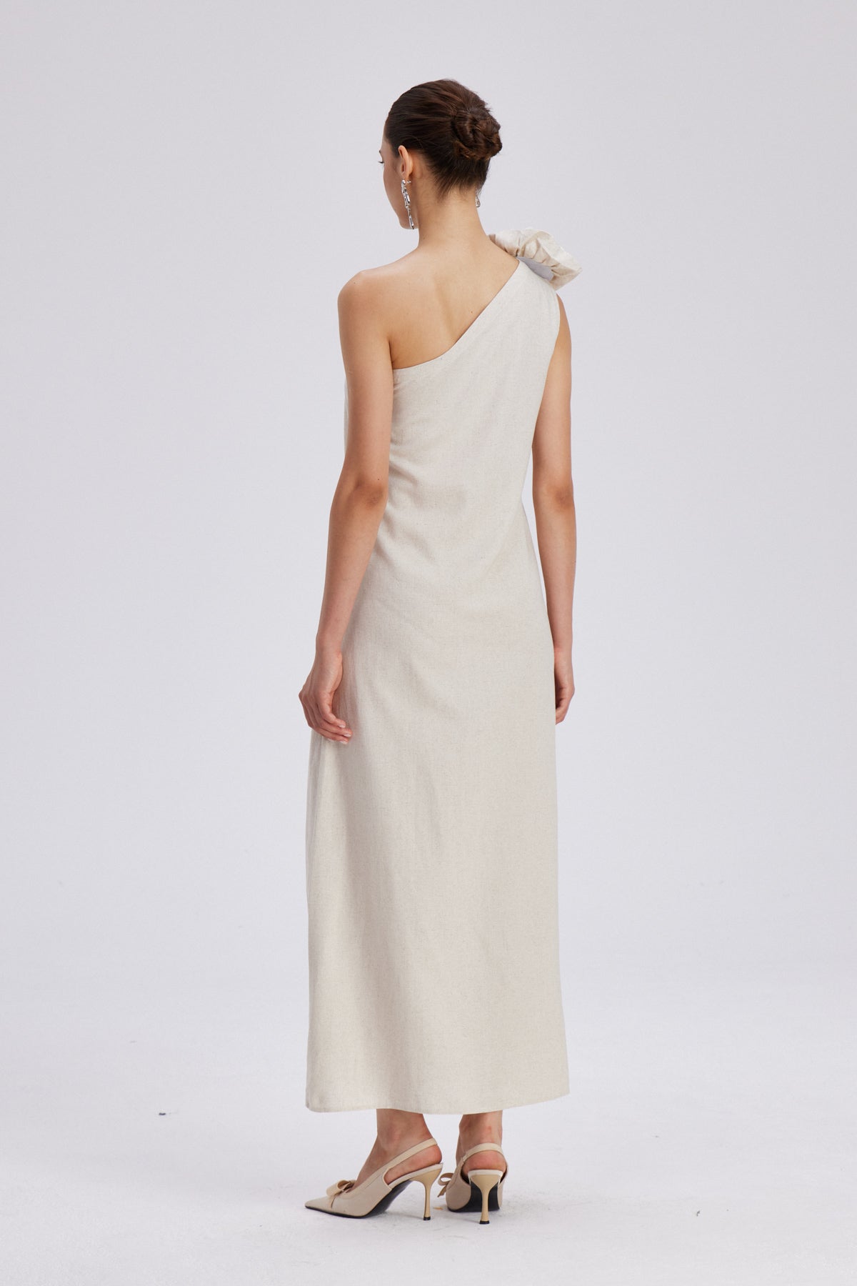 Flower One Shoulder Maxi Dress