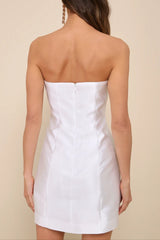 Charming Destiny White 3D Floral Mini Dress