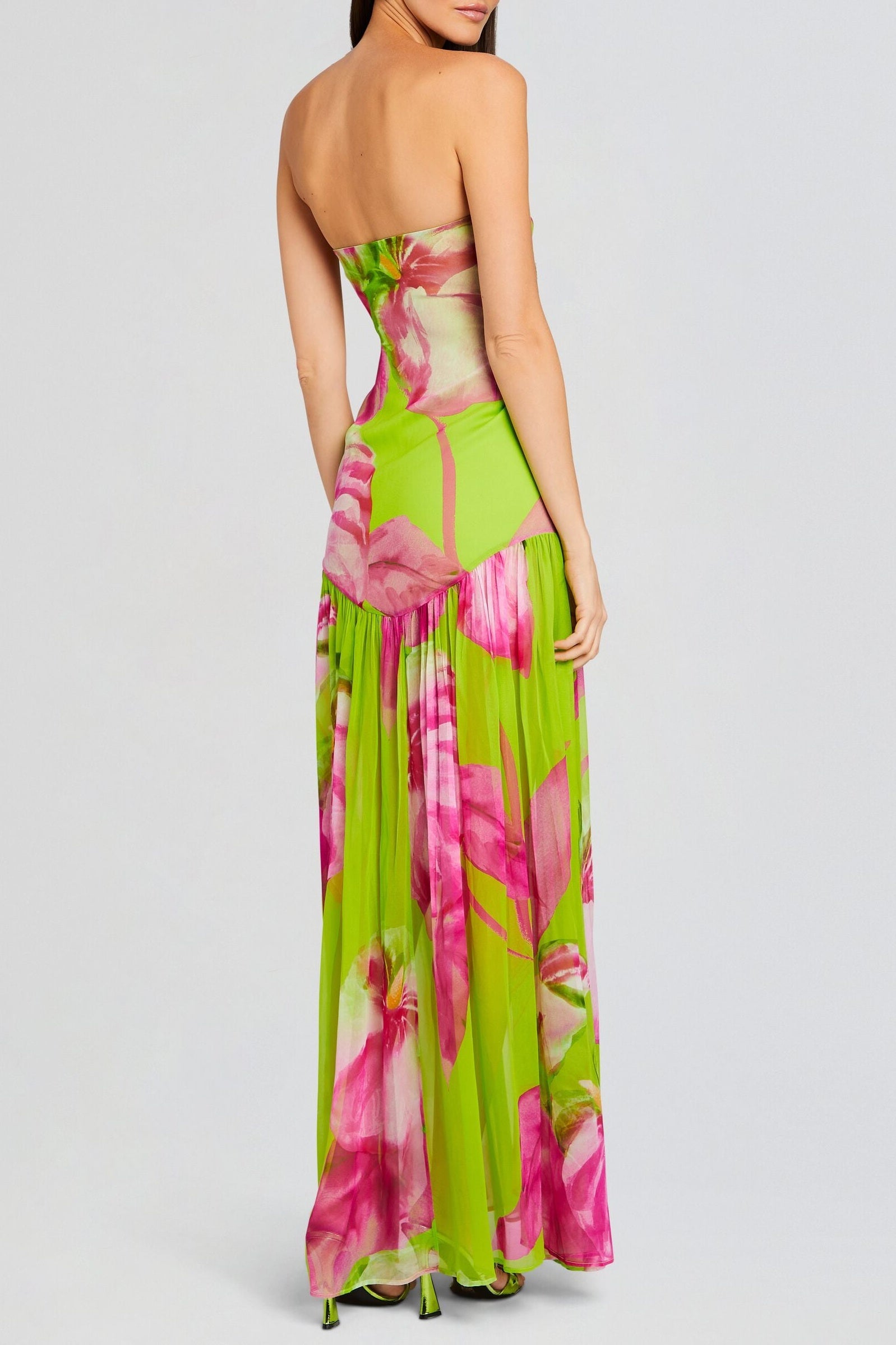 Floral Print Maxi Dress - Green