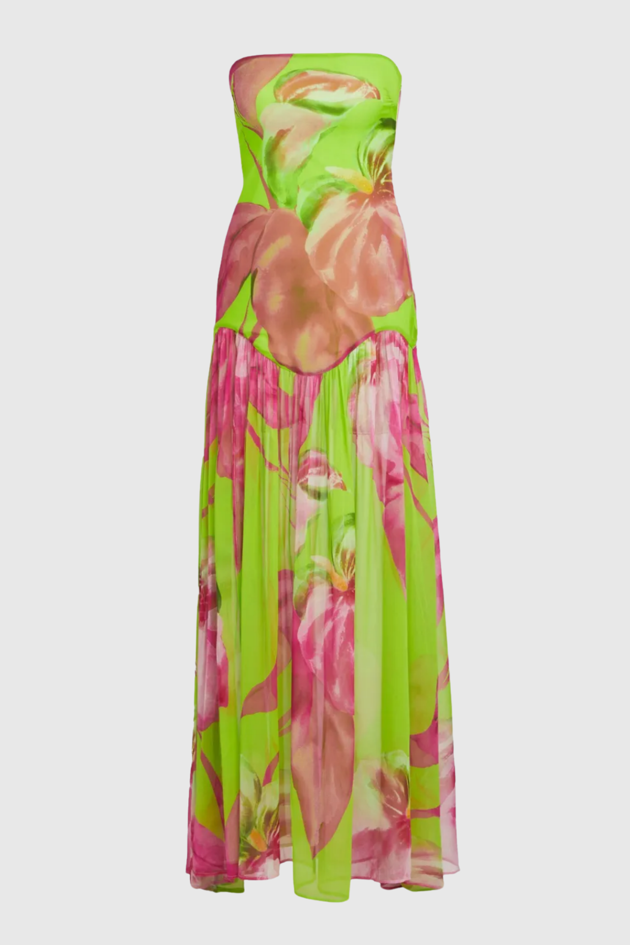 Floral Print Maxi Dress - Green