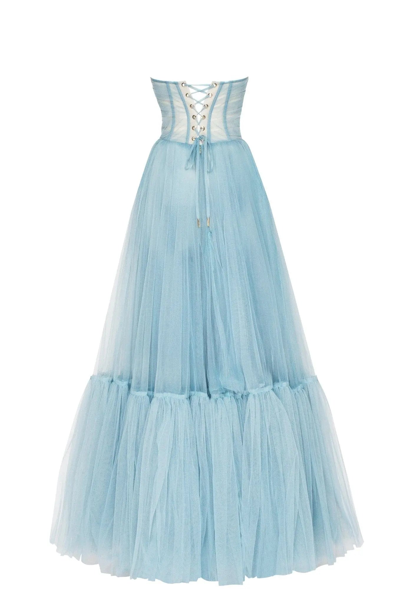 Ocean Sheer Sleeves Maxi Dress