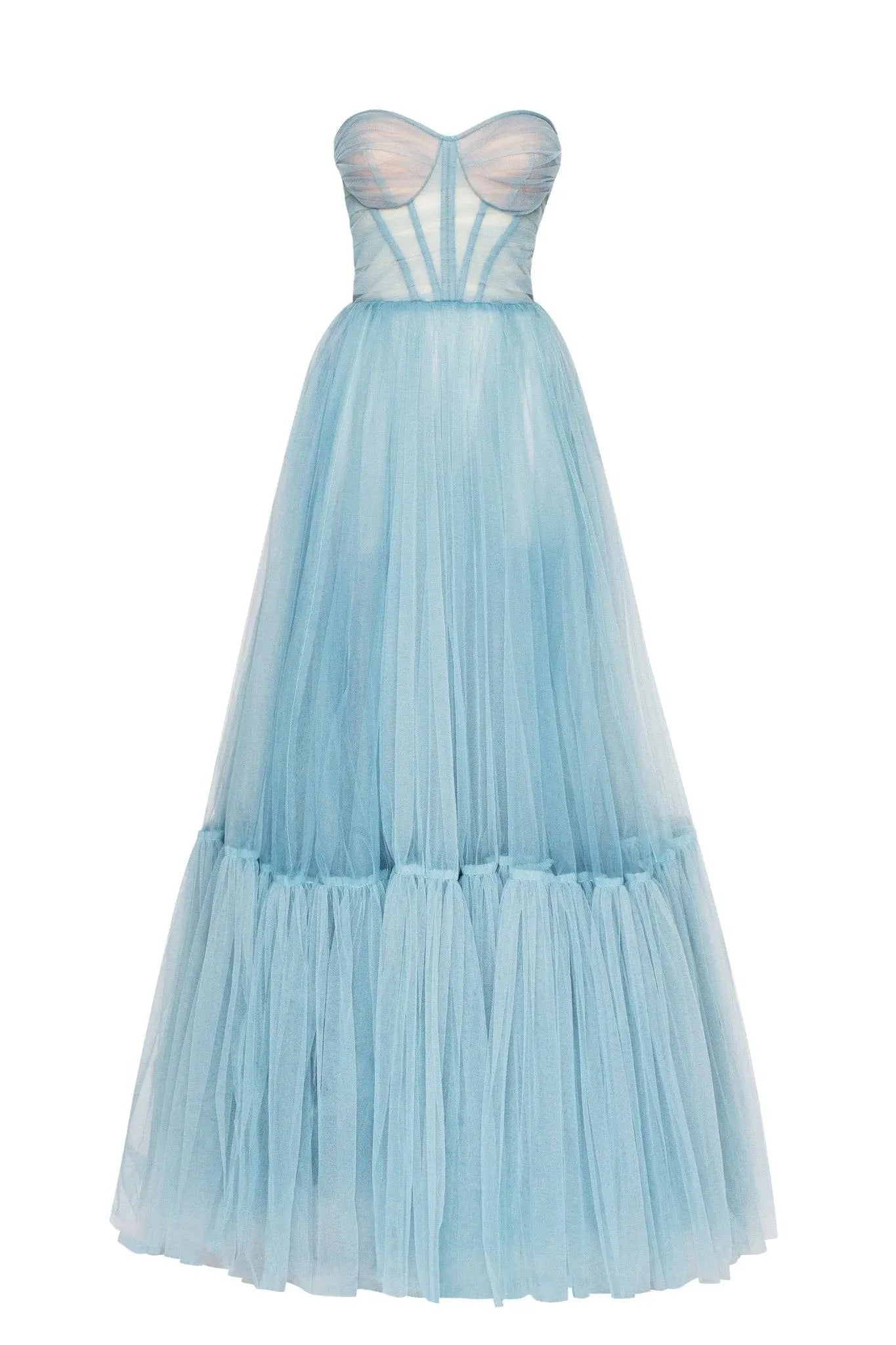 Ocean Sheer Sleeves Maxi Dress