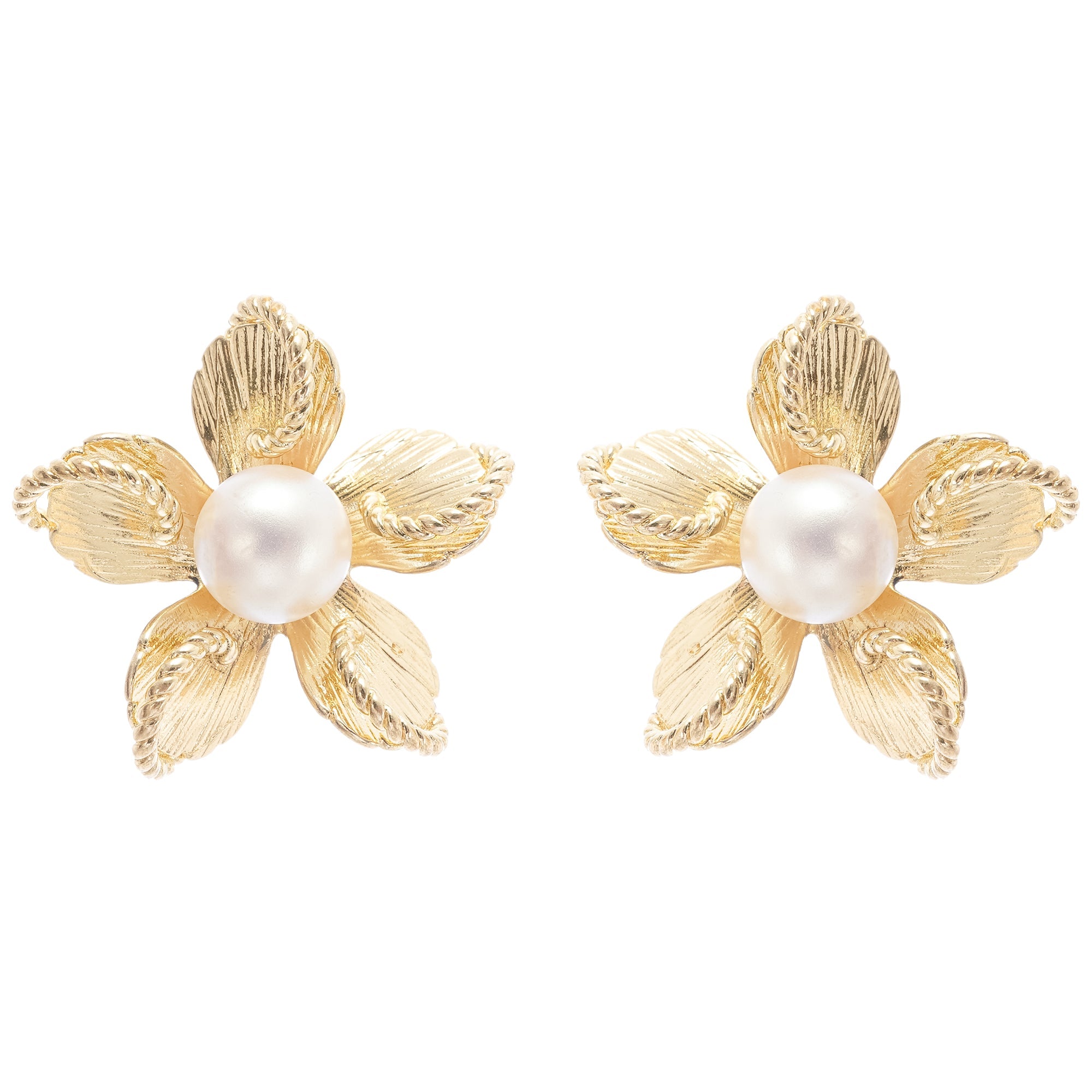 Floral Faux-Stud Earrings