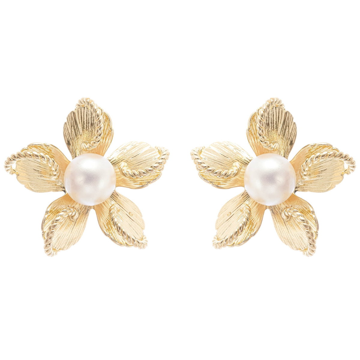 Floral Faux-Stud Earrings