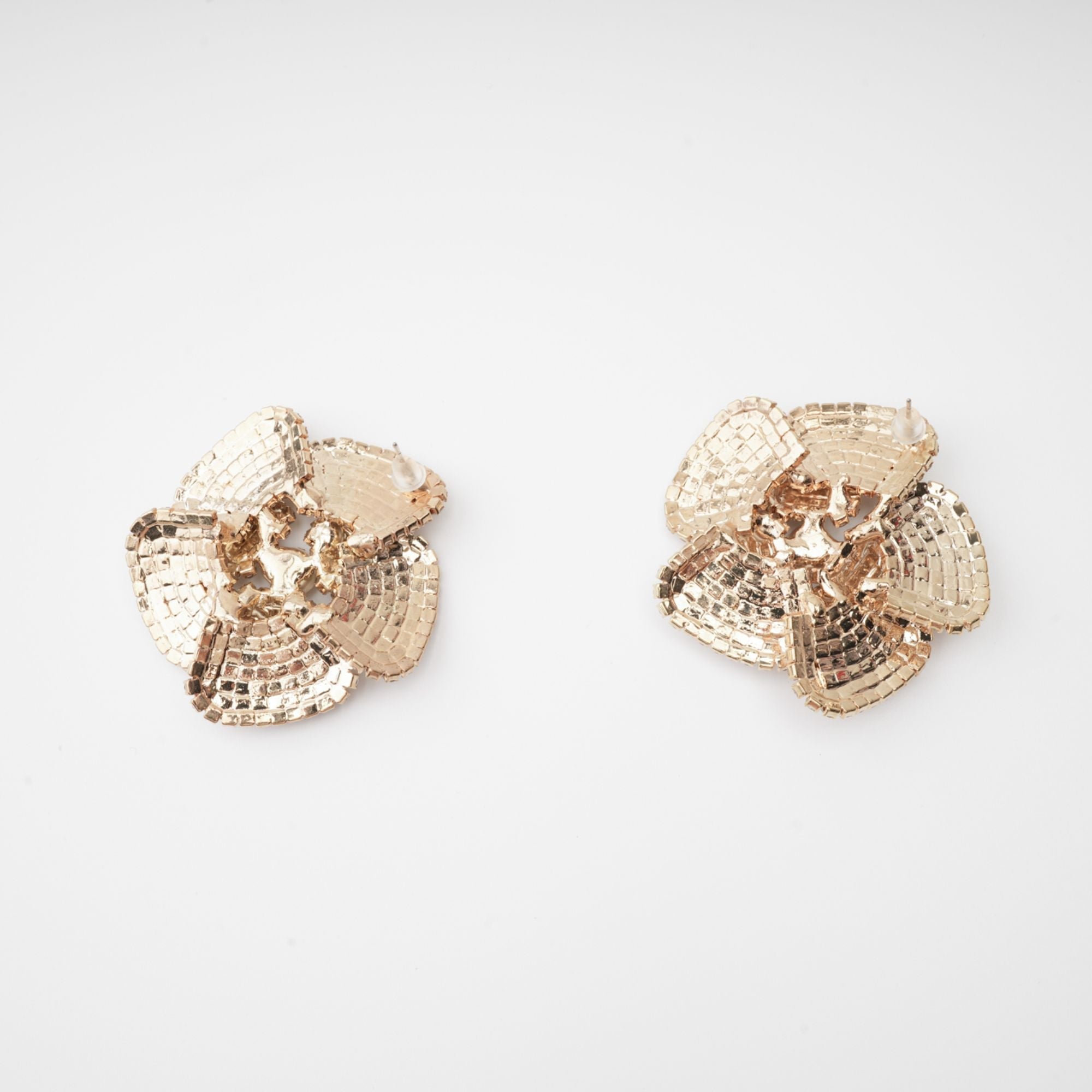 Crystal-Embellished Floral Earrings