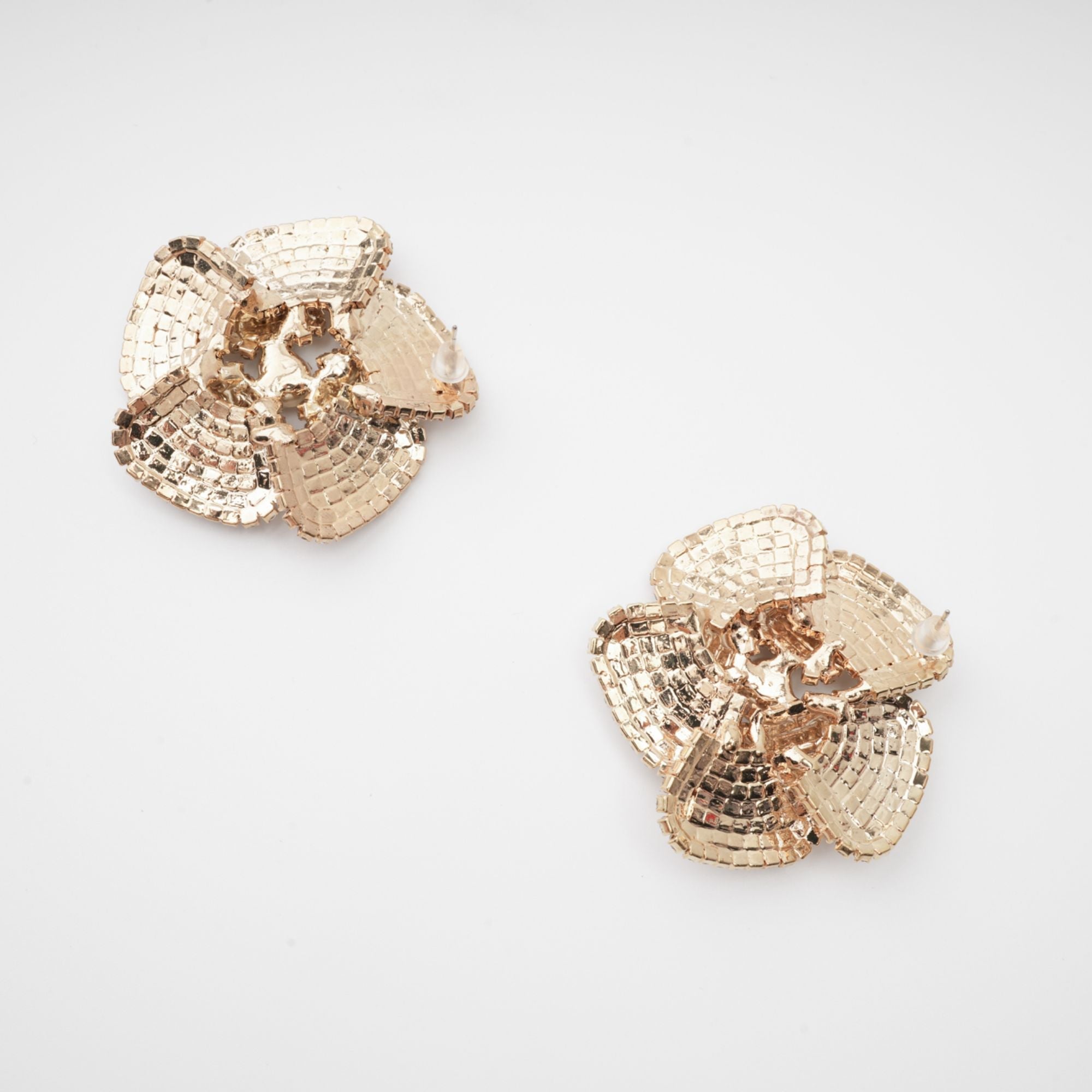 Crystal-Embellished Floral Earrings