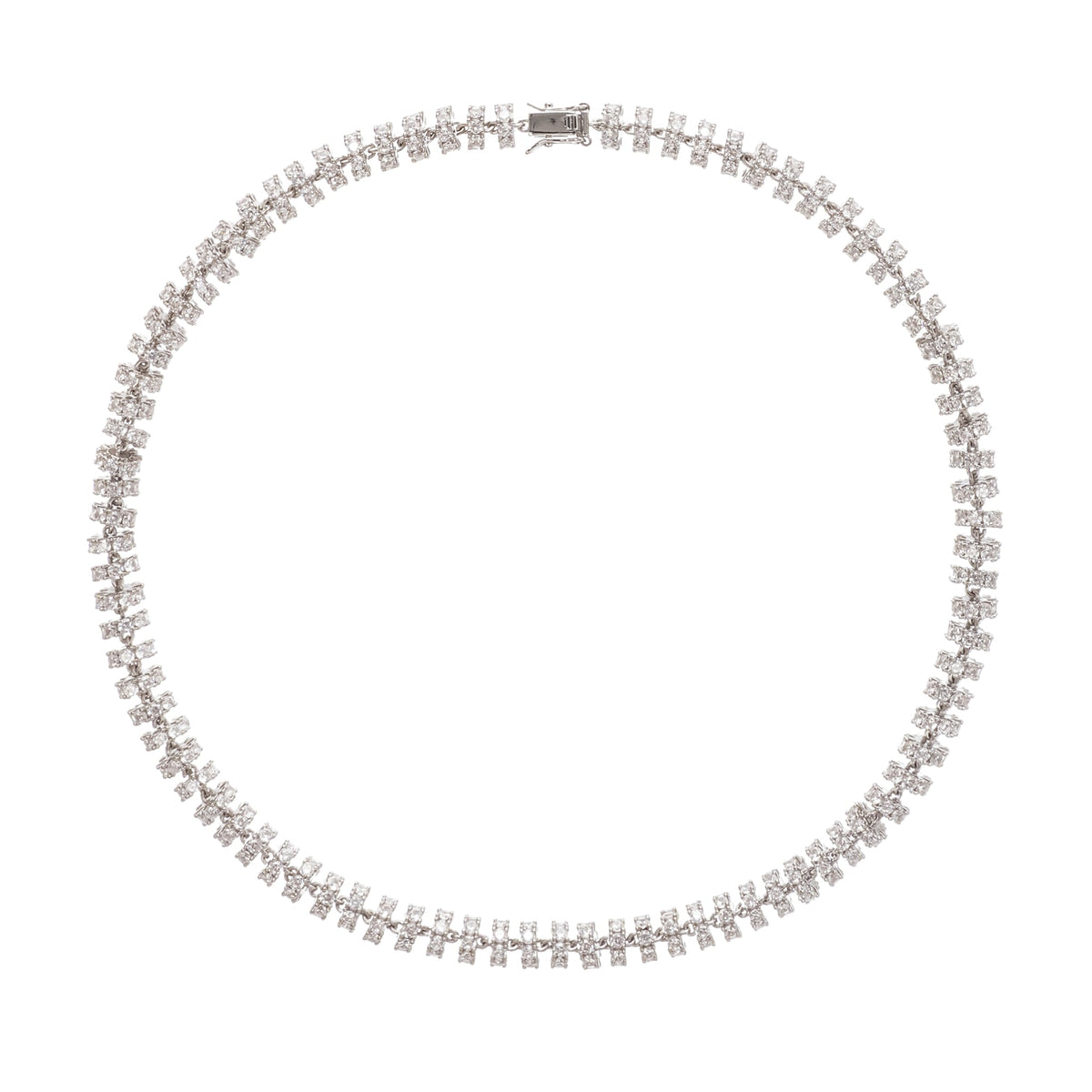 Silver-Tone Crystal-Embellished Necklace