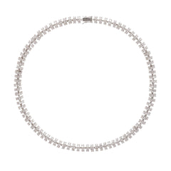 Silver-Tone Crystal-Embellished Necklace