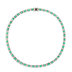 Green Crystal-Embellished Necklace