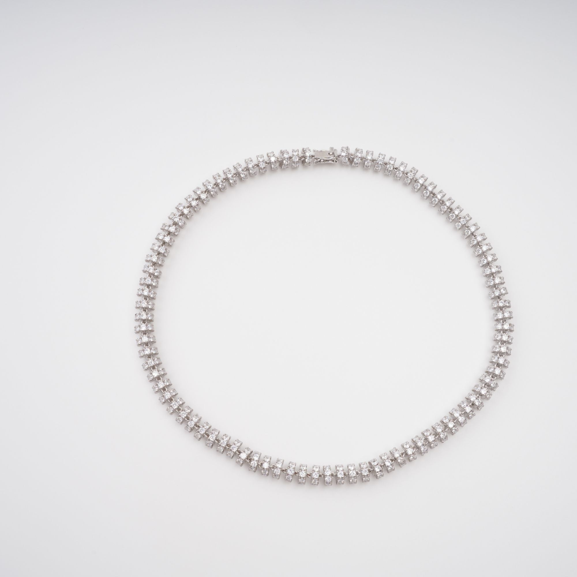 Silver-Tone Crystal-Embellished Necklace