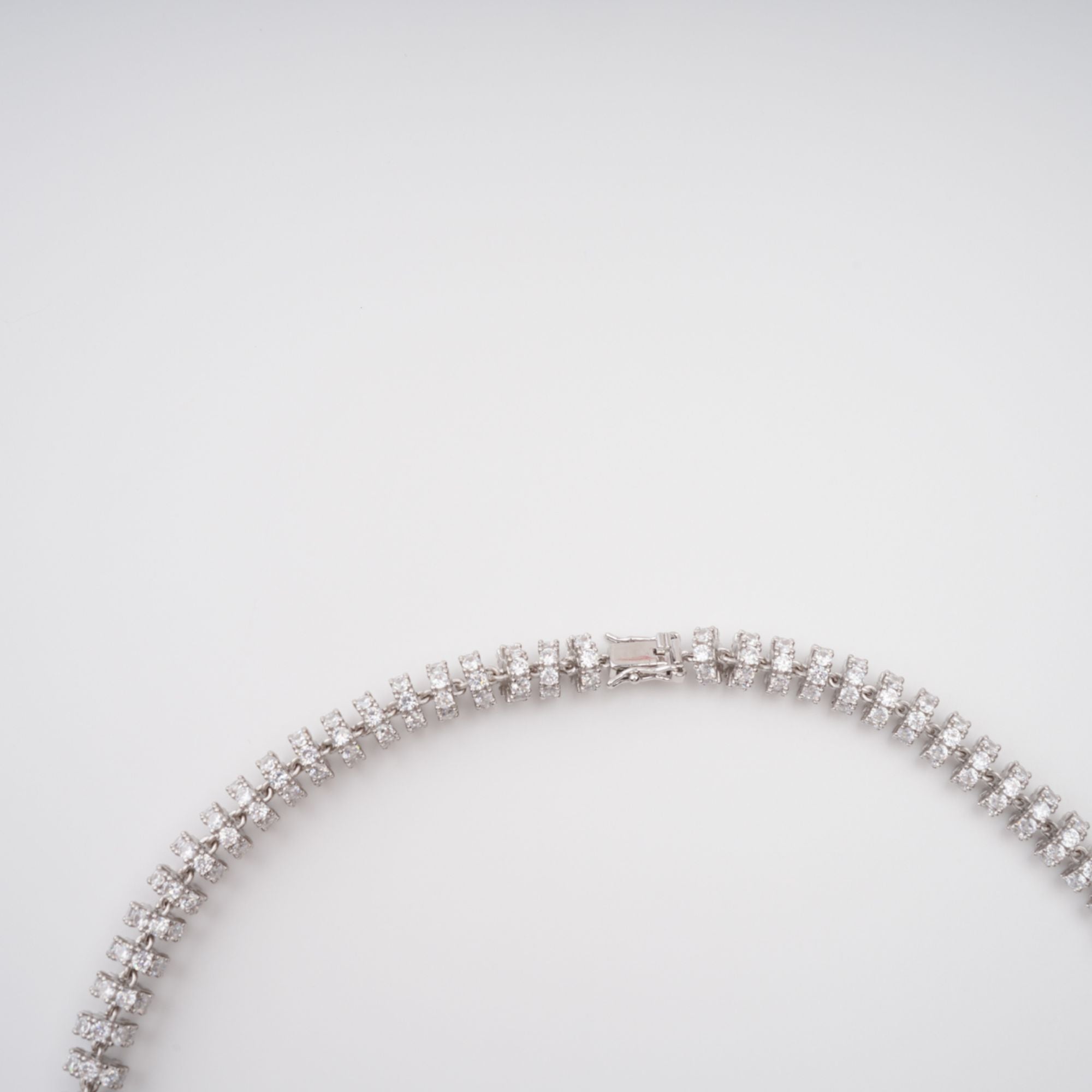 Silver-Tone Crystal-Embellished Necklace