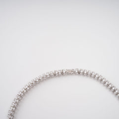 Silver-Tone Crystal-Embellished Necklace
