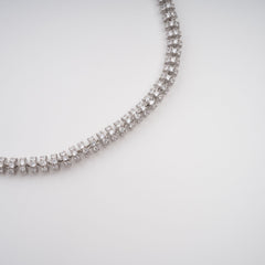 Silver-Tone Crystal-Embellished Necklace