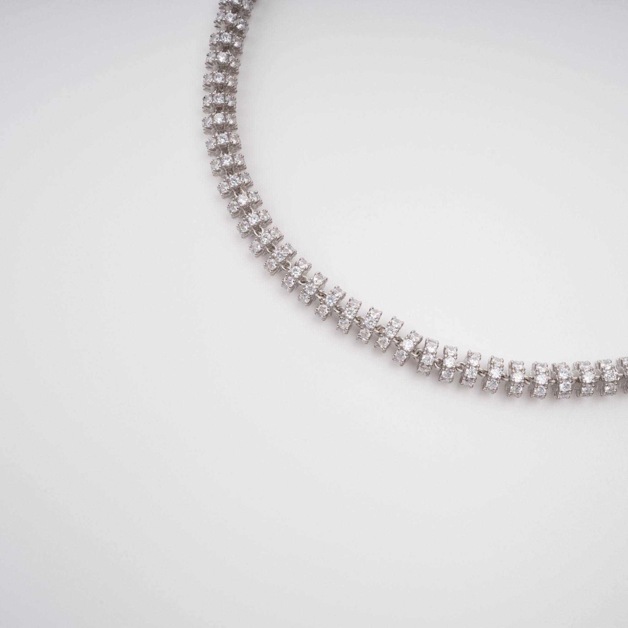 Silver-Tone Crystal-Embellished Necklace