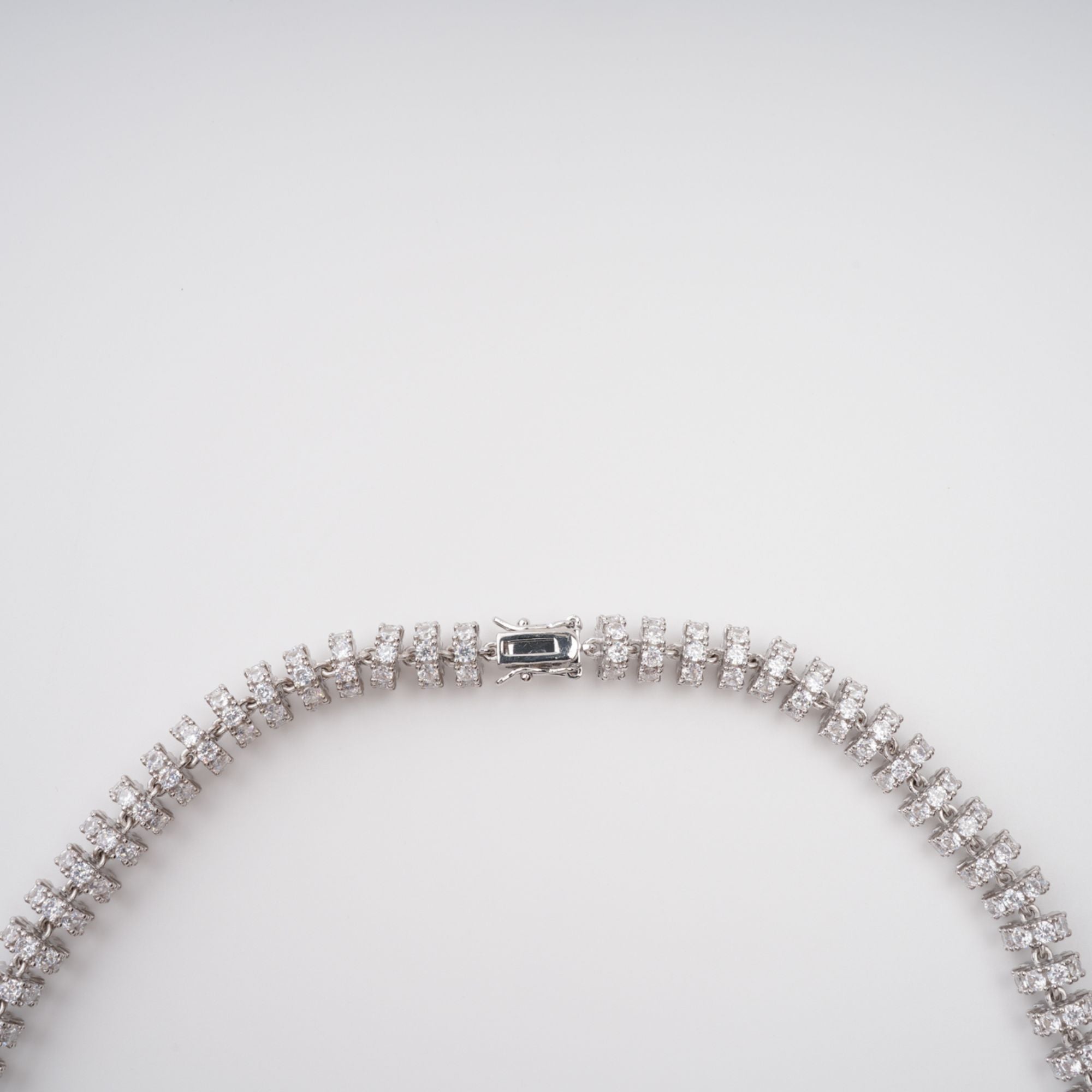 Silver-Tone Crystal-Embellished Necklace