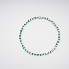 Green Crystal-Embellished Necklace