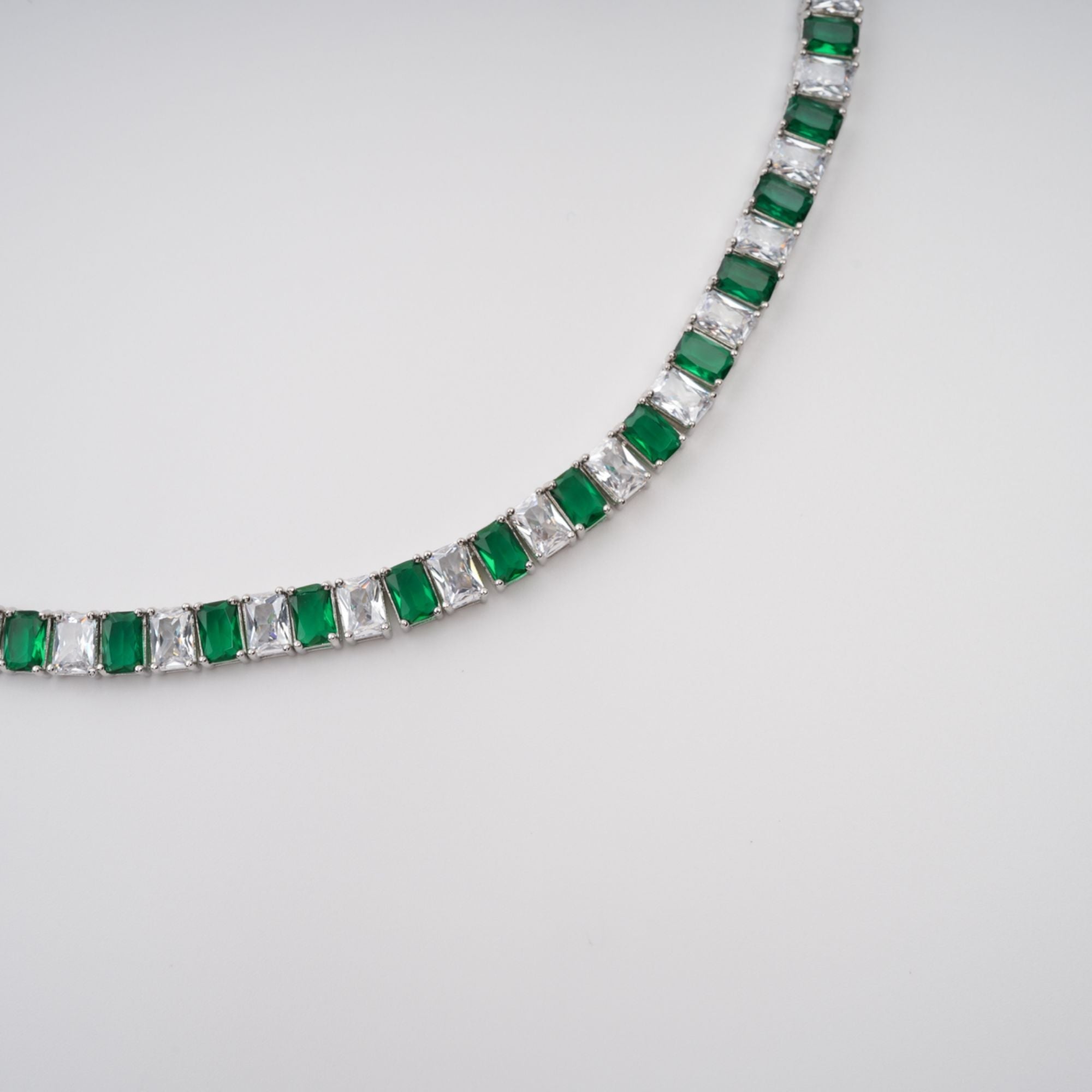 Green Crystal-Embellished Necklace