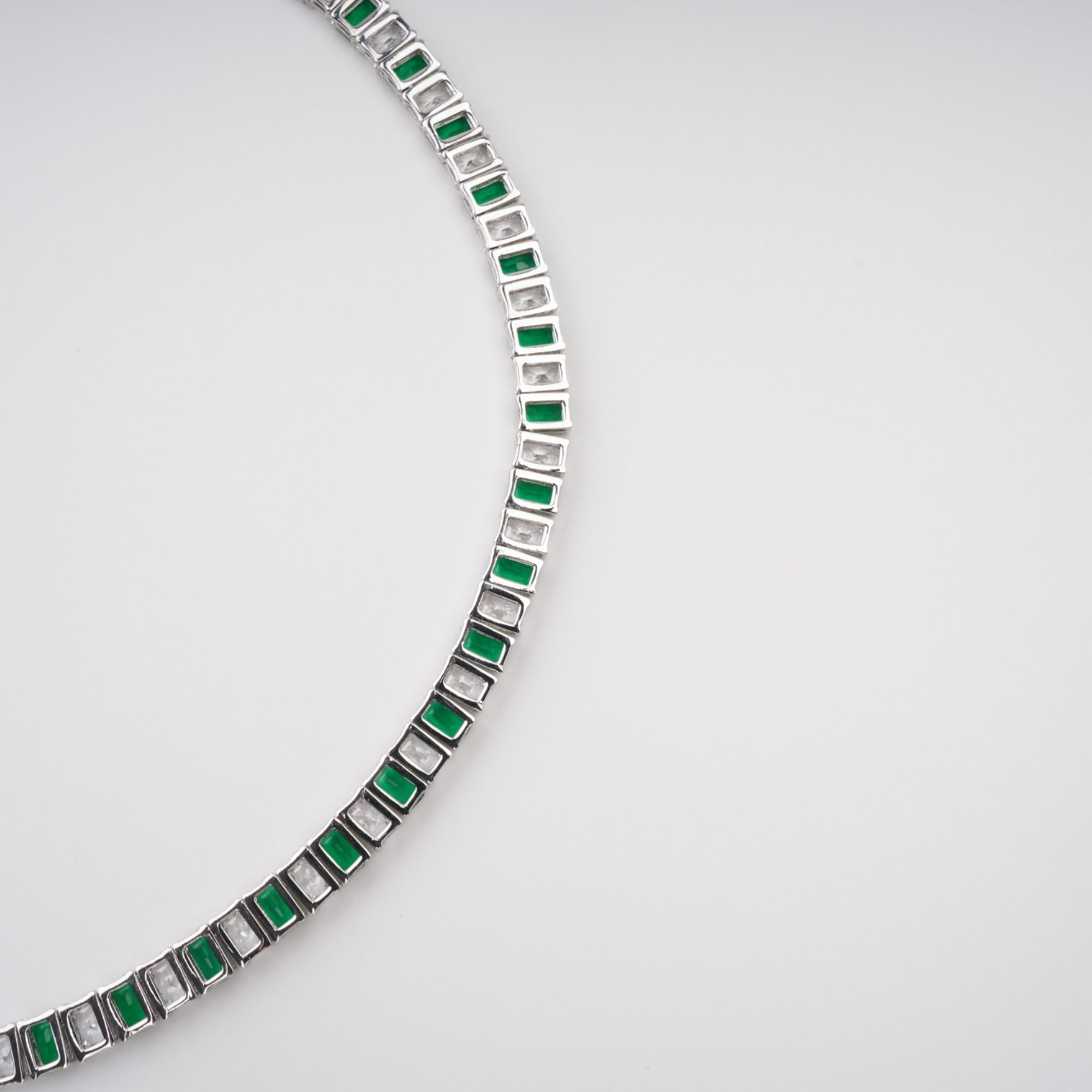 Green Crystal-Embellished Necklace