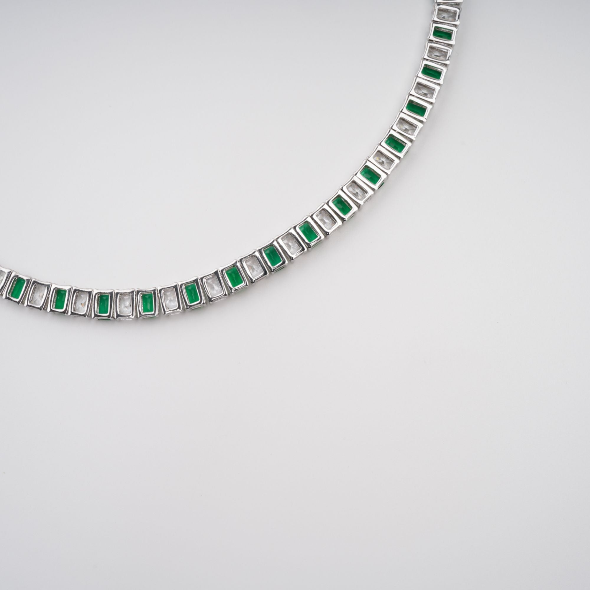 Green Crystal-Embellished Necklace