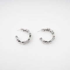 Silver Tone Crystal Embellished Earrings