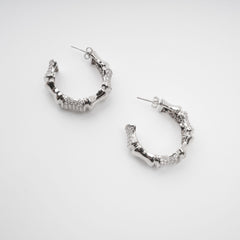 Silver Tone Crystal Embellished Earrings