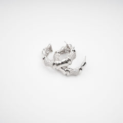Silver Tone Crystal Embellished Earrings