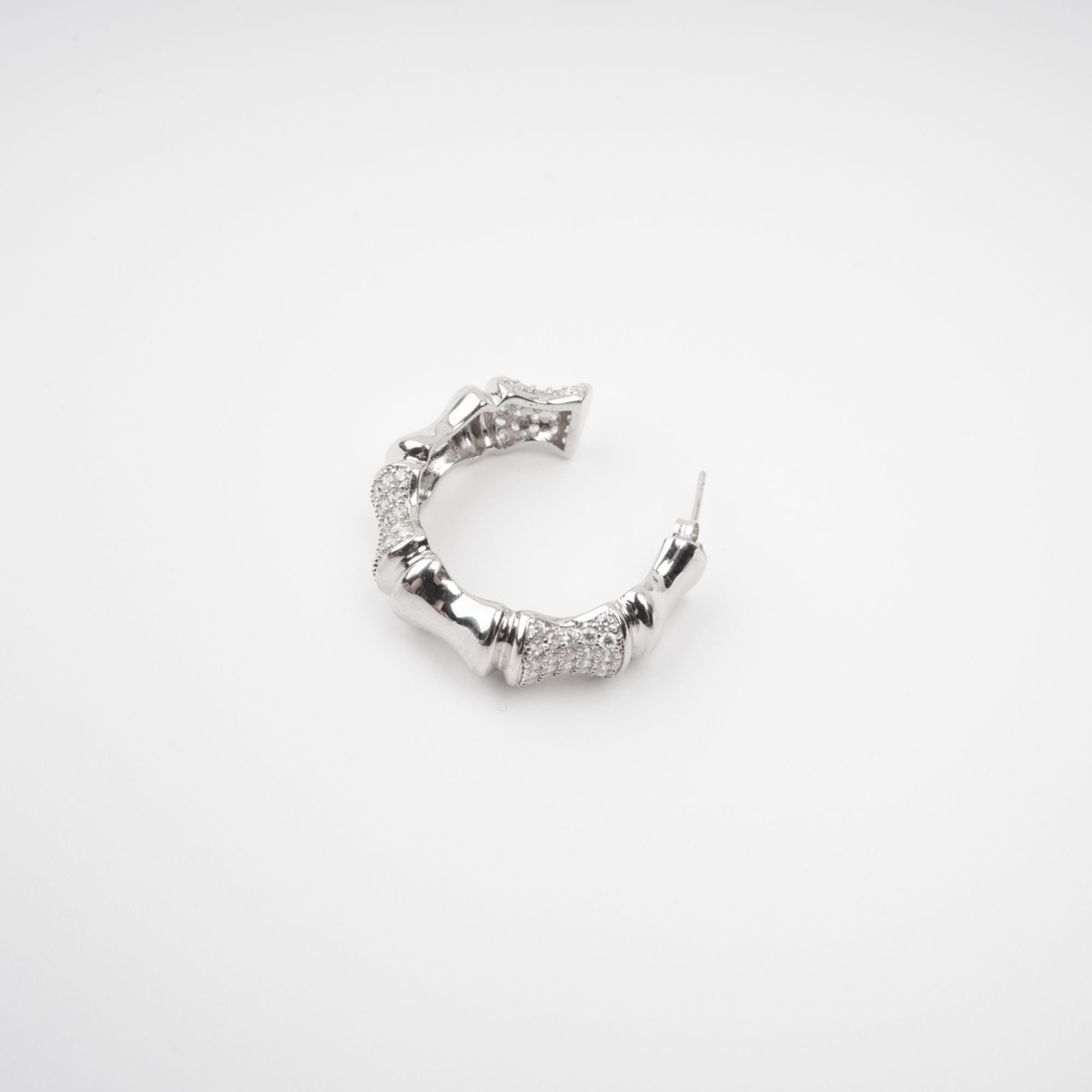 Silver Tone Crystal Embellished Earrings