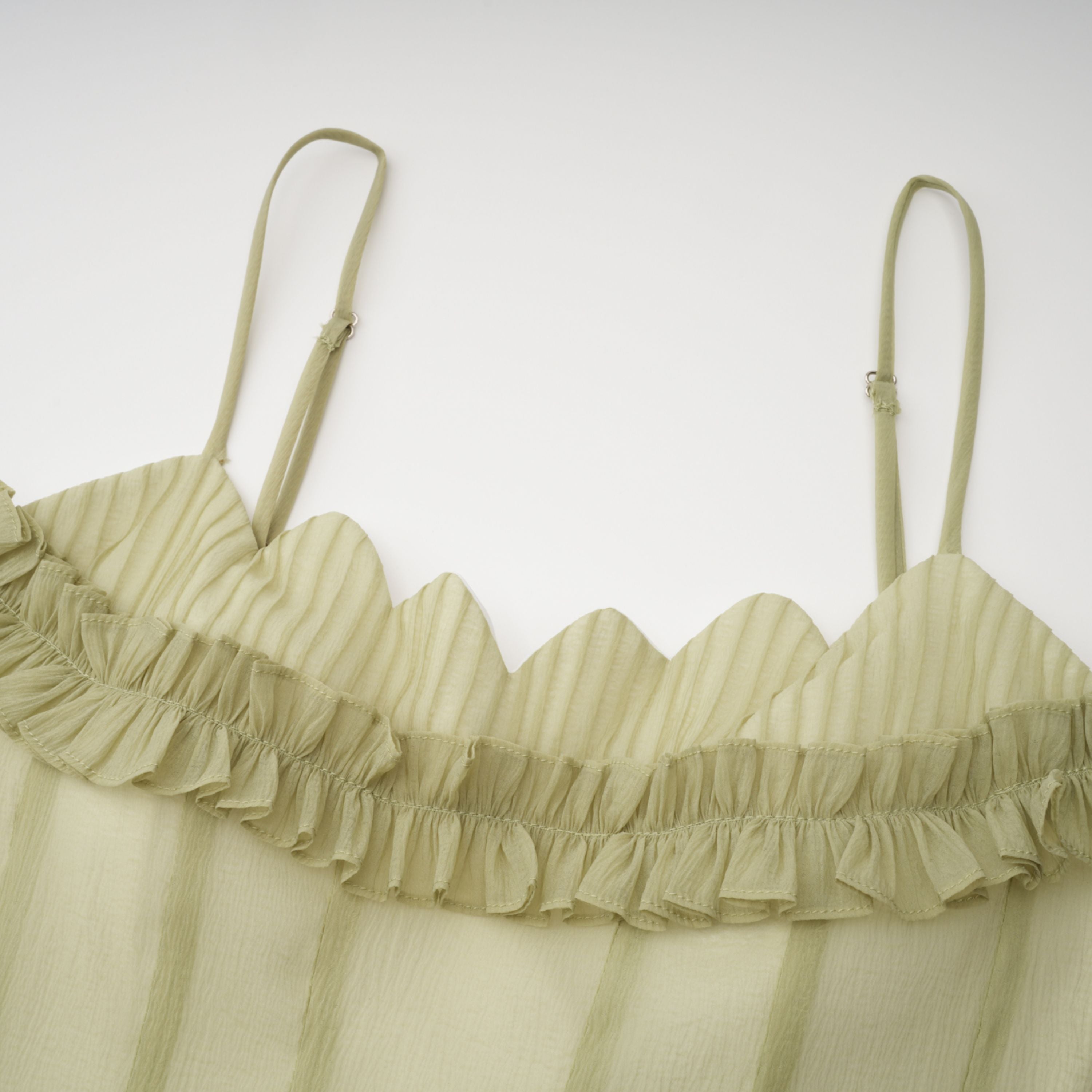 Ruffled Shirred Maxi Dress