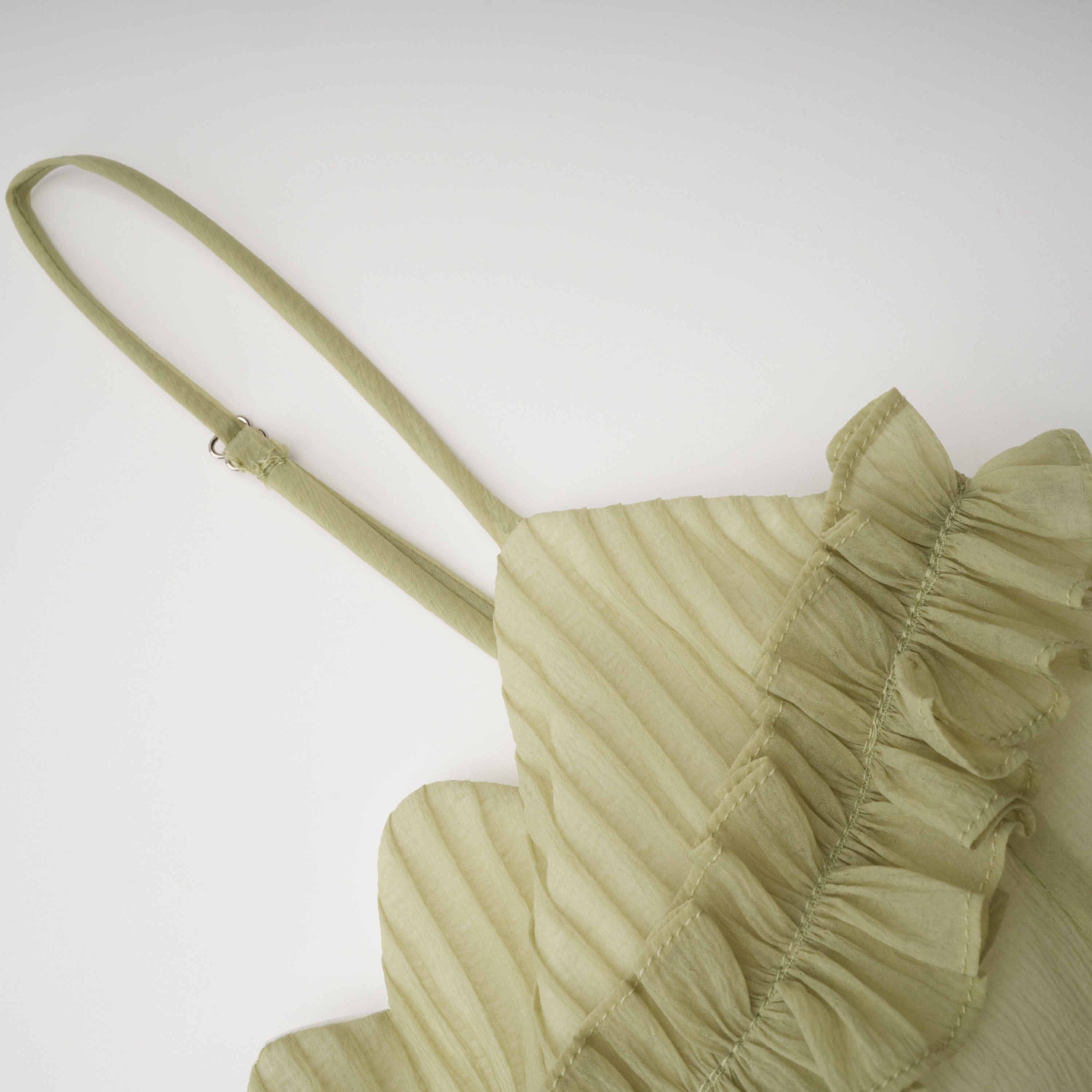 Ruffled Shirred Maxi Dress
