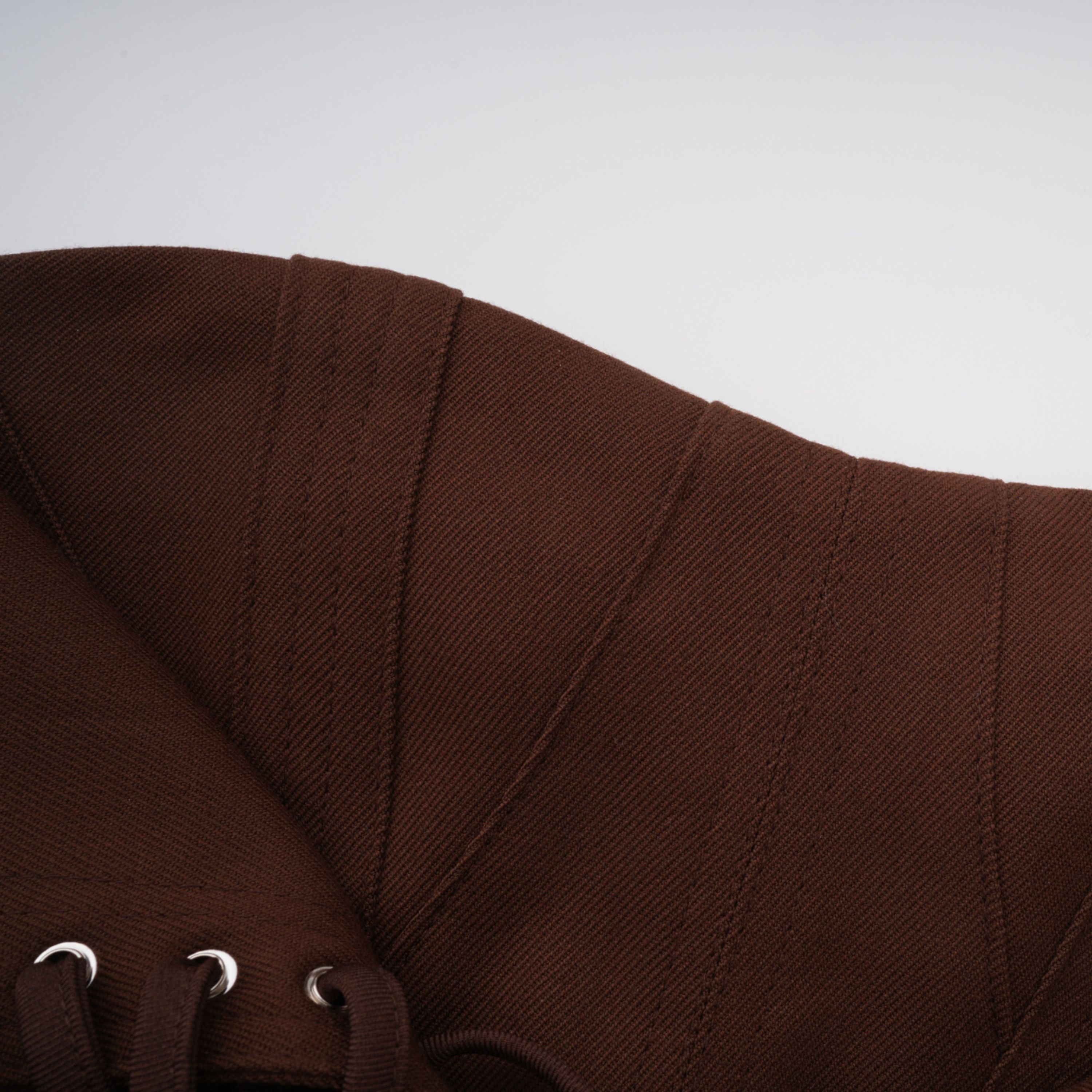 Wrap Lace-Up Back Brown Corset Top