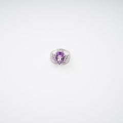 Eleonore Purple Pear Cut Gemstone Sterling Silver Adjustable Ring