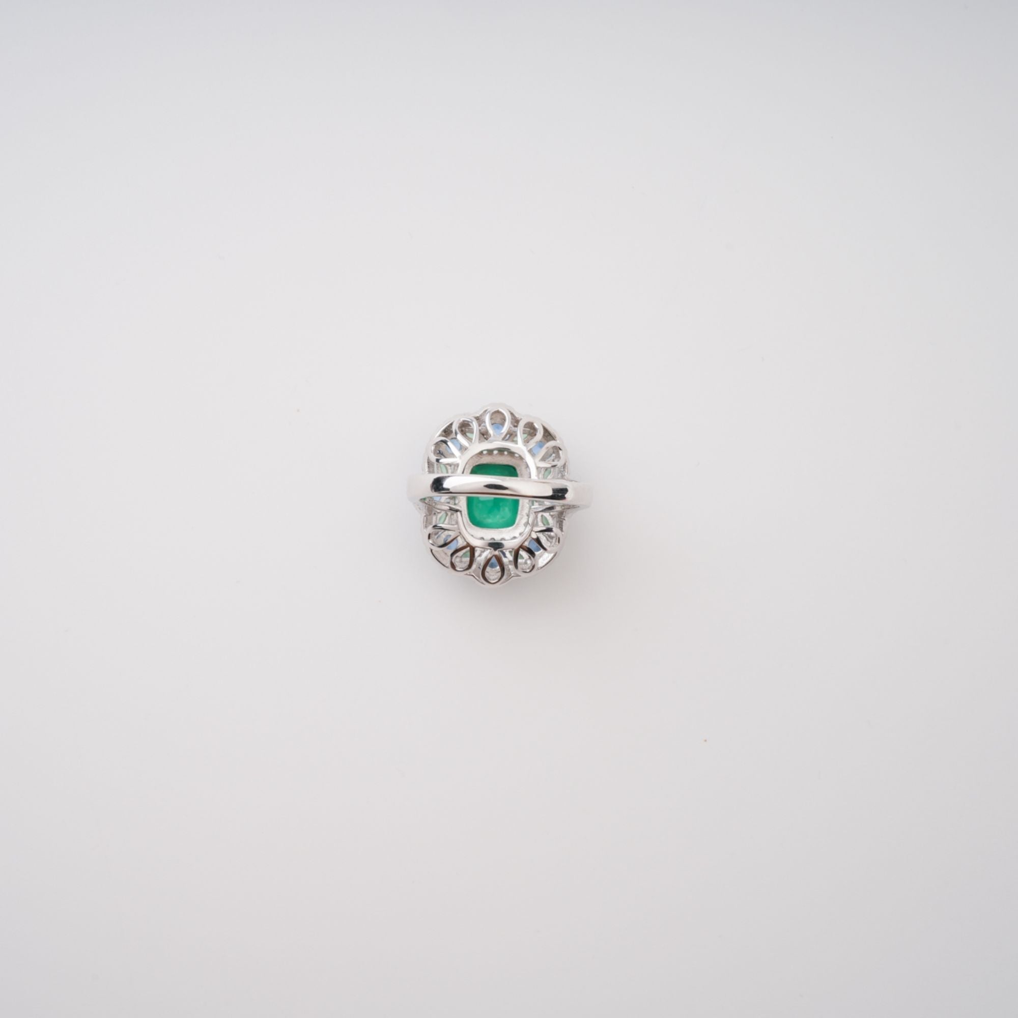 Clemence Green Emerald Cut Gemstone Sterling Silver Ring