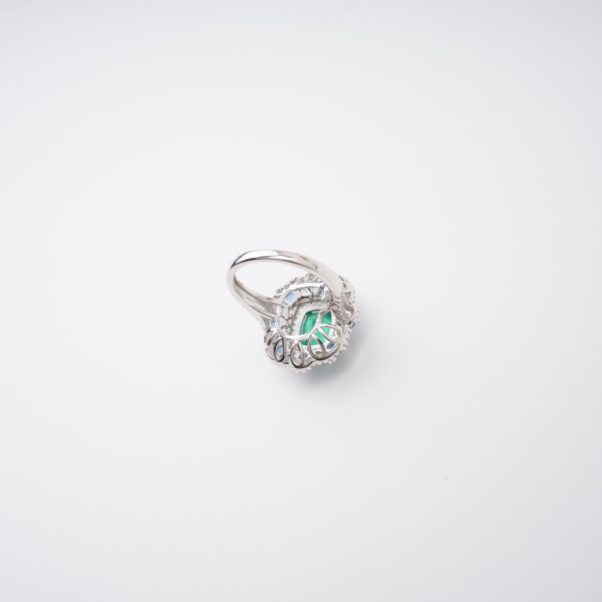 Clemence Green Emerald Cut Gemstone Sterling Silver Ring