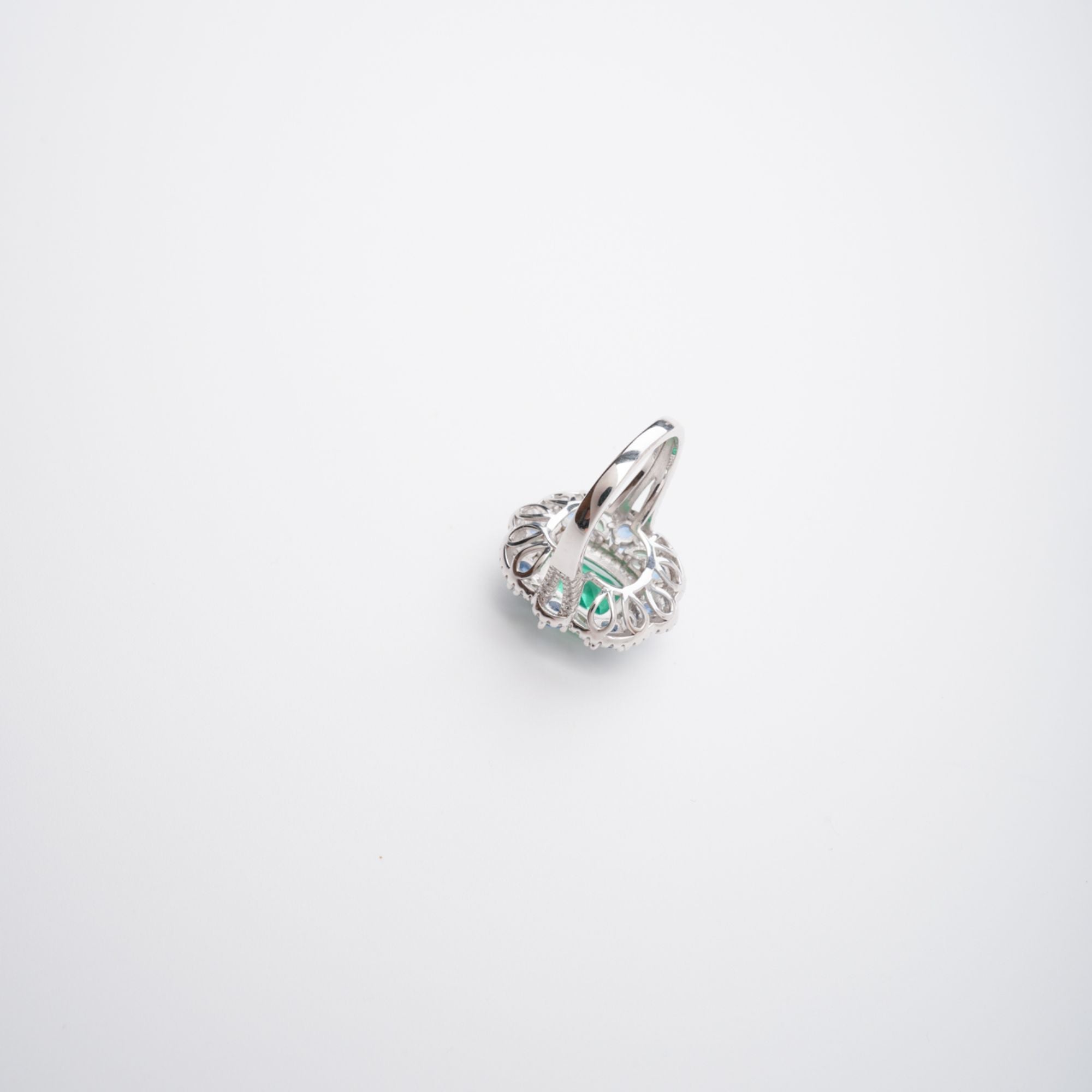 Clemence Green Emerald Cut Gemstone Sterling Silver Ring