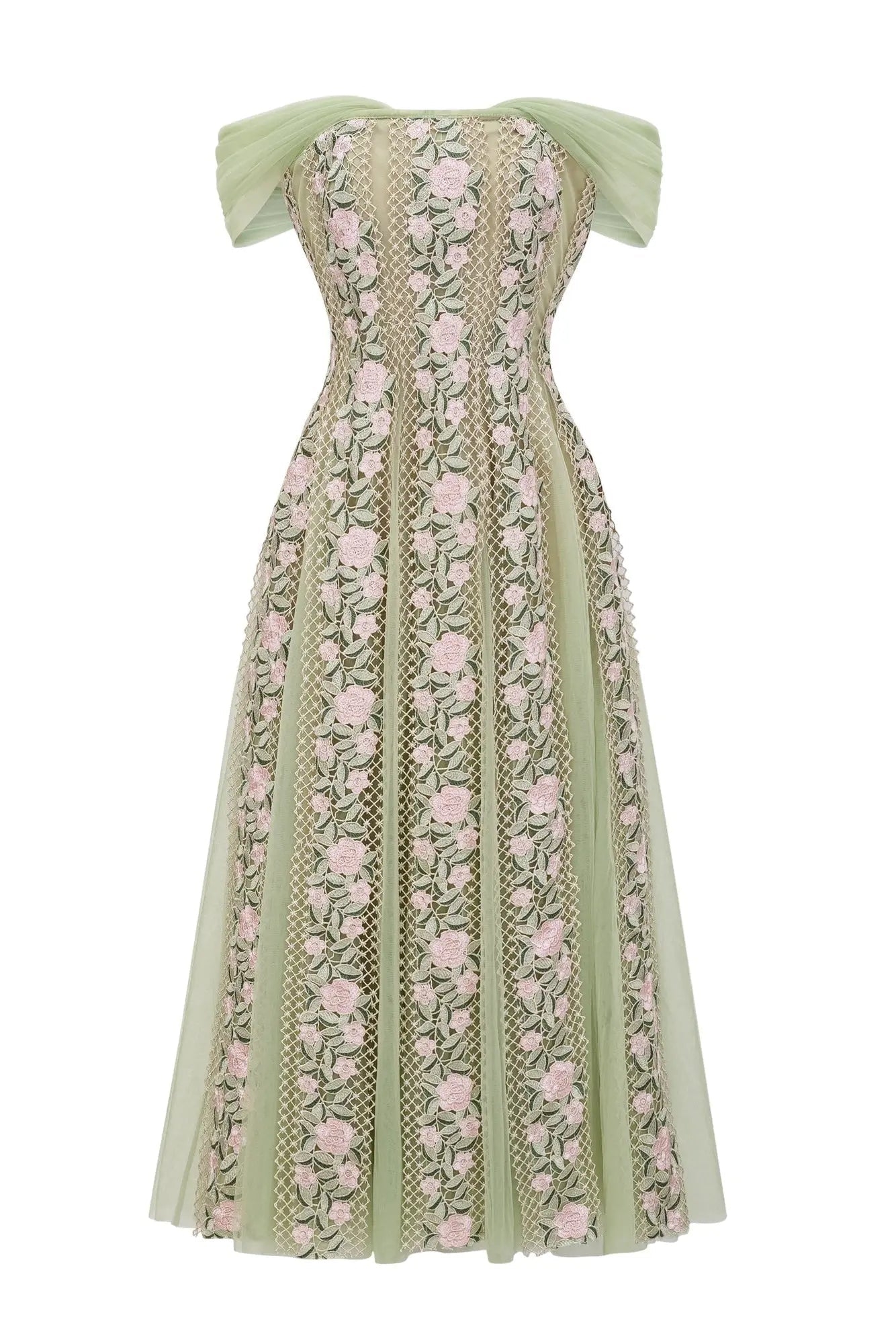Floral Midi Dress in Green