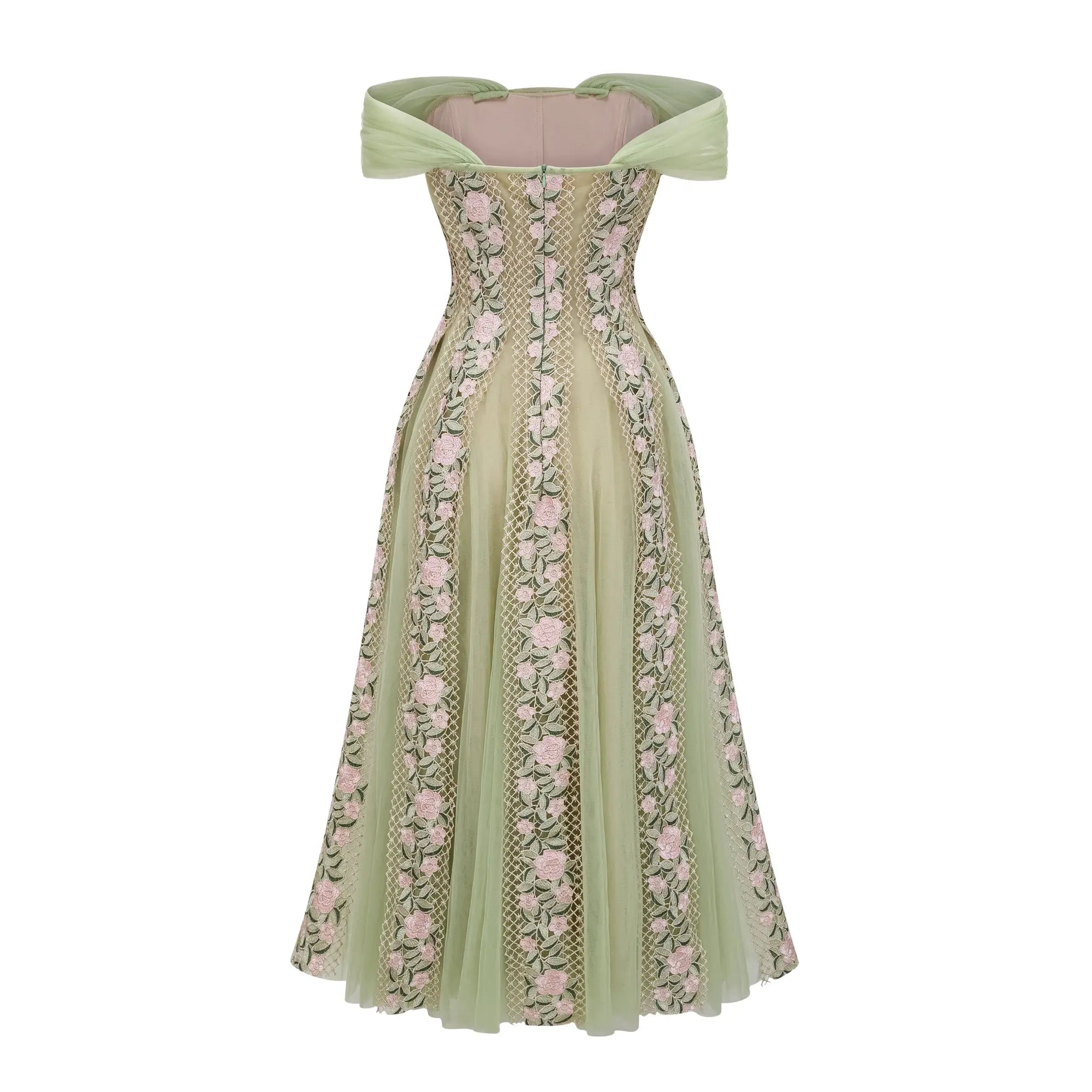 Floral Midi Dress in Green