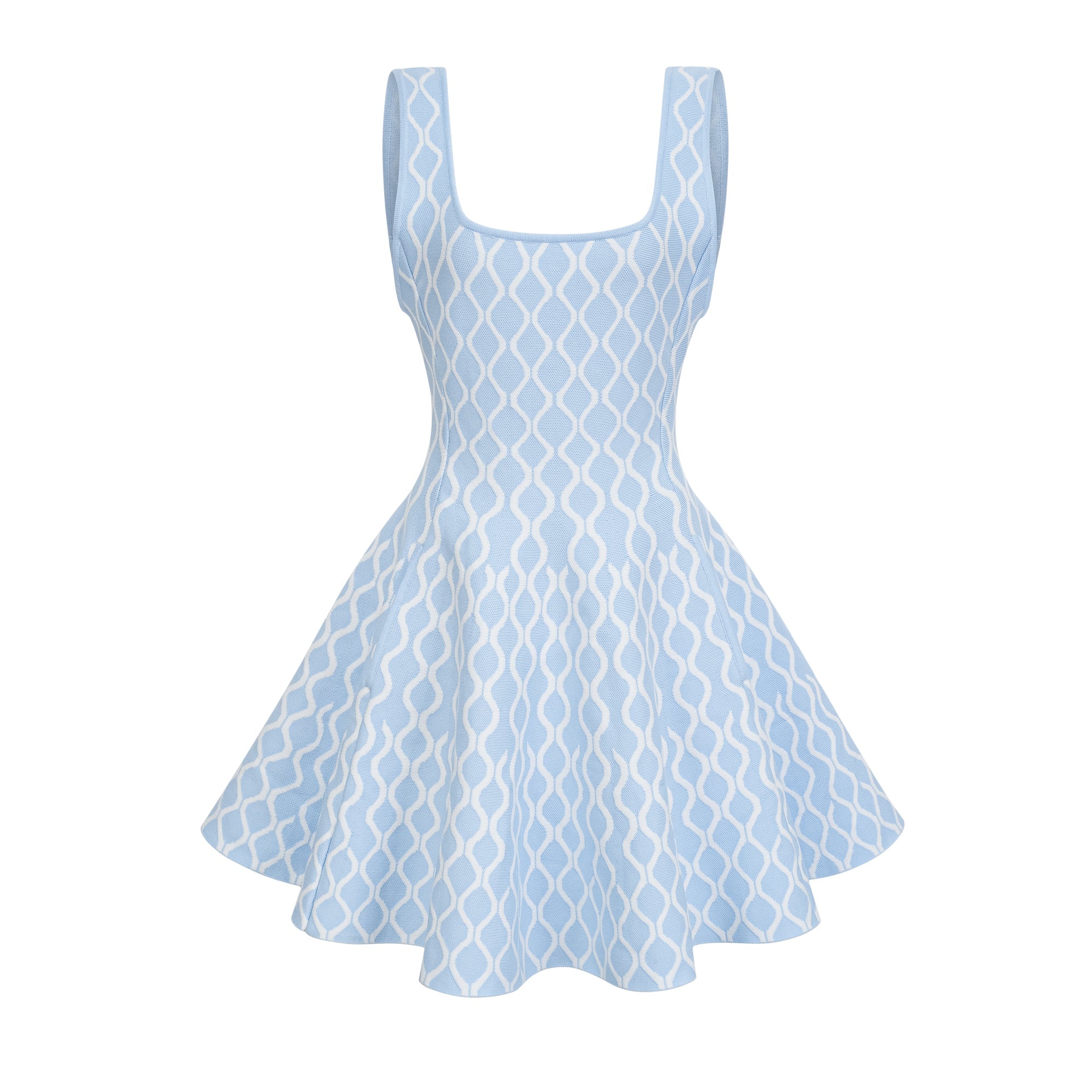 Patterned-Sleeveless Mini Dress