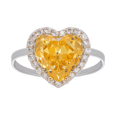 Ephemere Yellow Heart Cut Gemstone Sterling Silver Ring