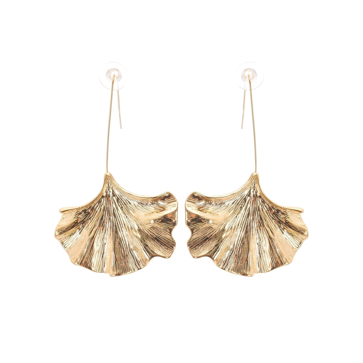 Gold Ginkgo Drop Earrings