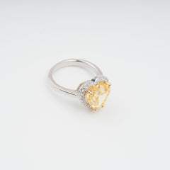 Ephemere Yellow Heart Cut Gemstone Sterling Silver Ring