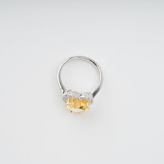 Ephemere Yellow Heart Cut Gemstone Sterling Silver Ring