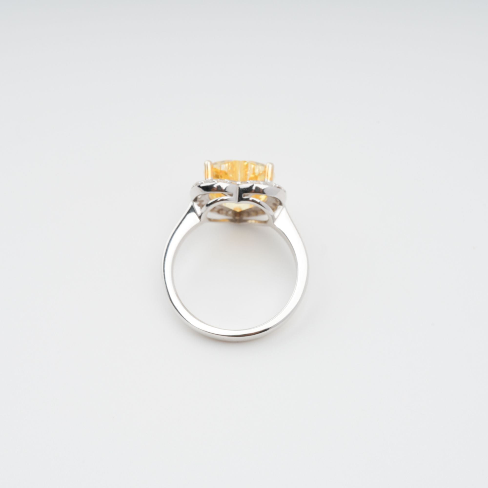Ephemere Yellow Heart Cut Gemstone Sterling Silver Ring
