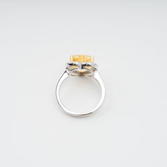 Ephemere Yellow Heart Cut Gemstone Sterling Silver Ring