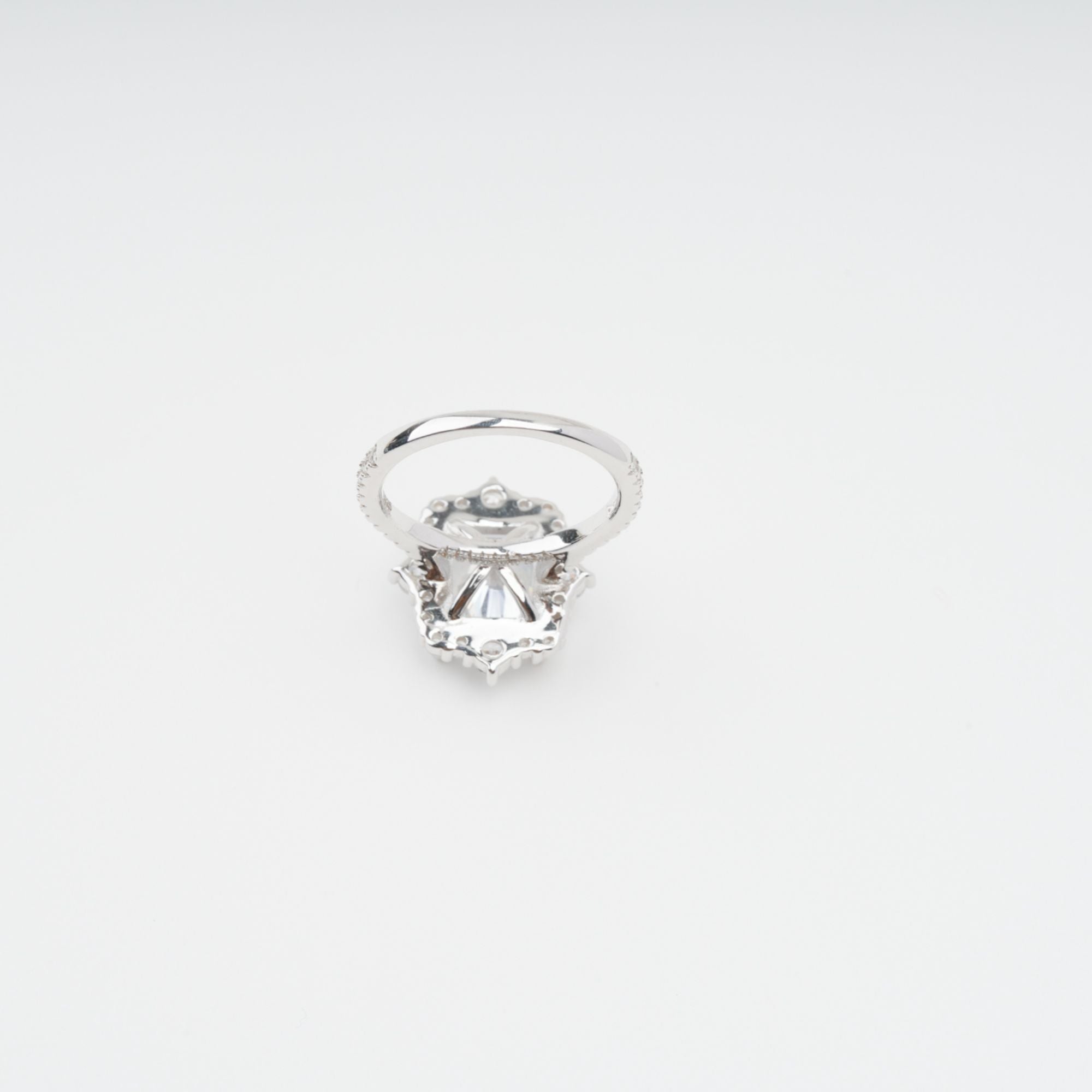 Sterling Silver Rectangular Zircon Gemstone Ring