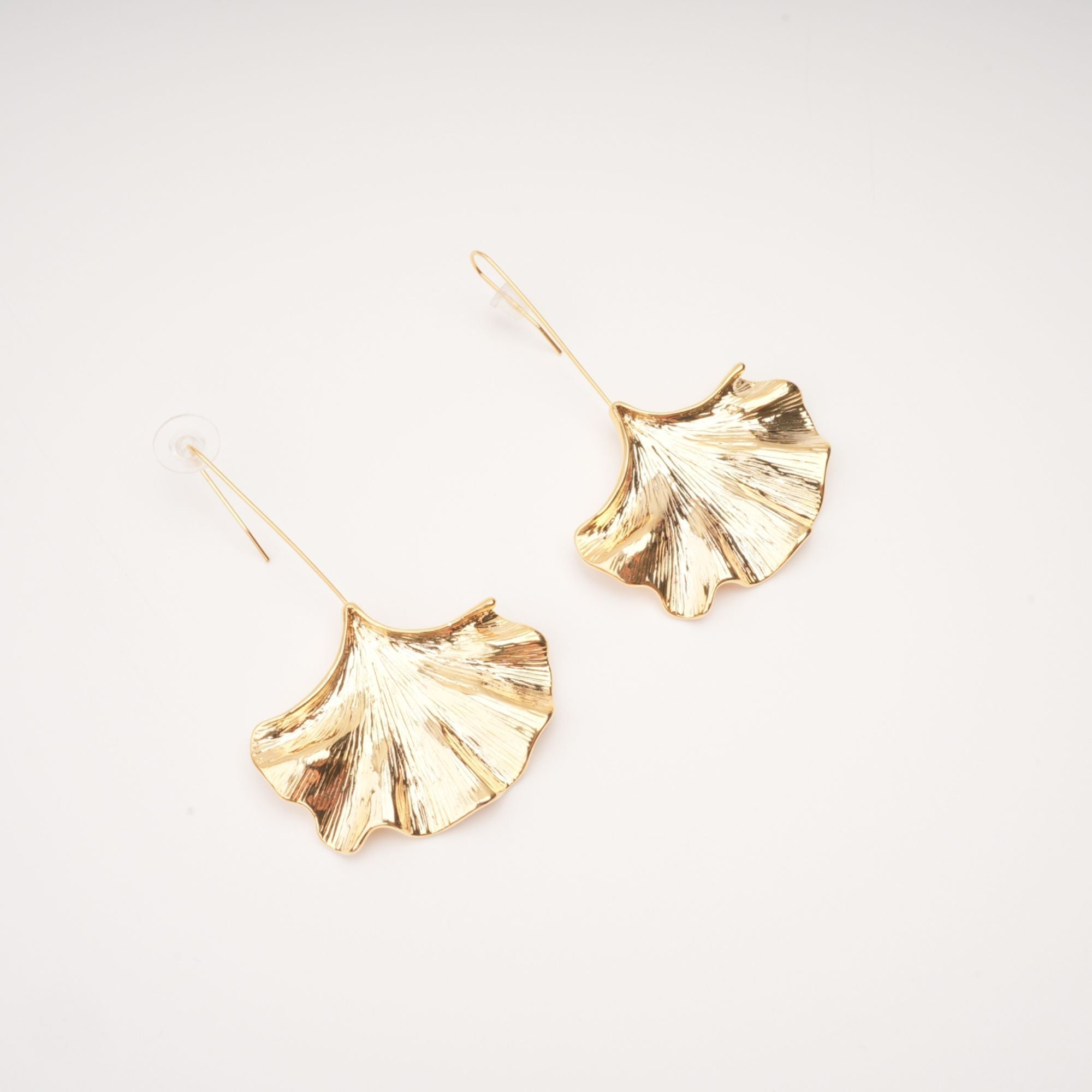 Gold Ginkgo Drop Earrings