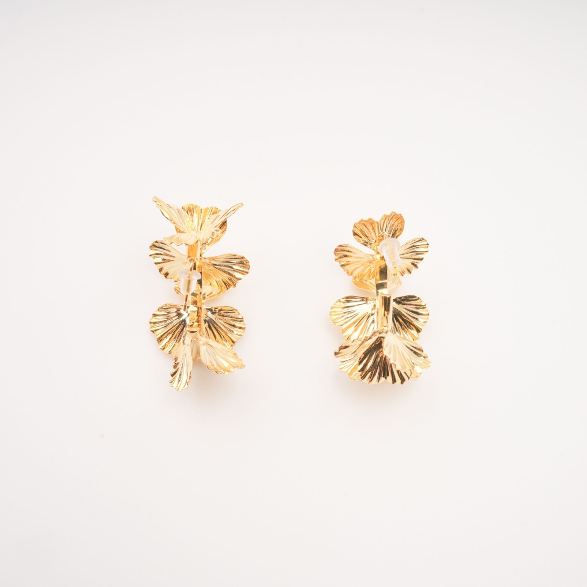 Faux-Flower Gold Earrings