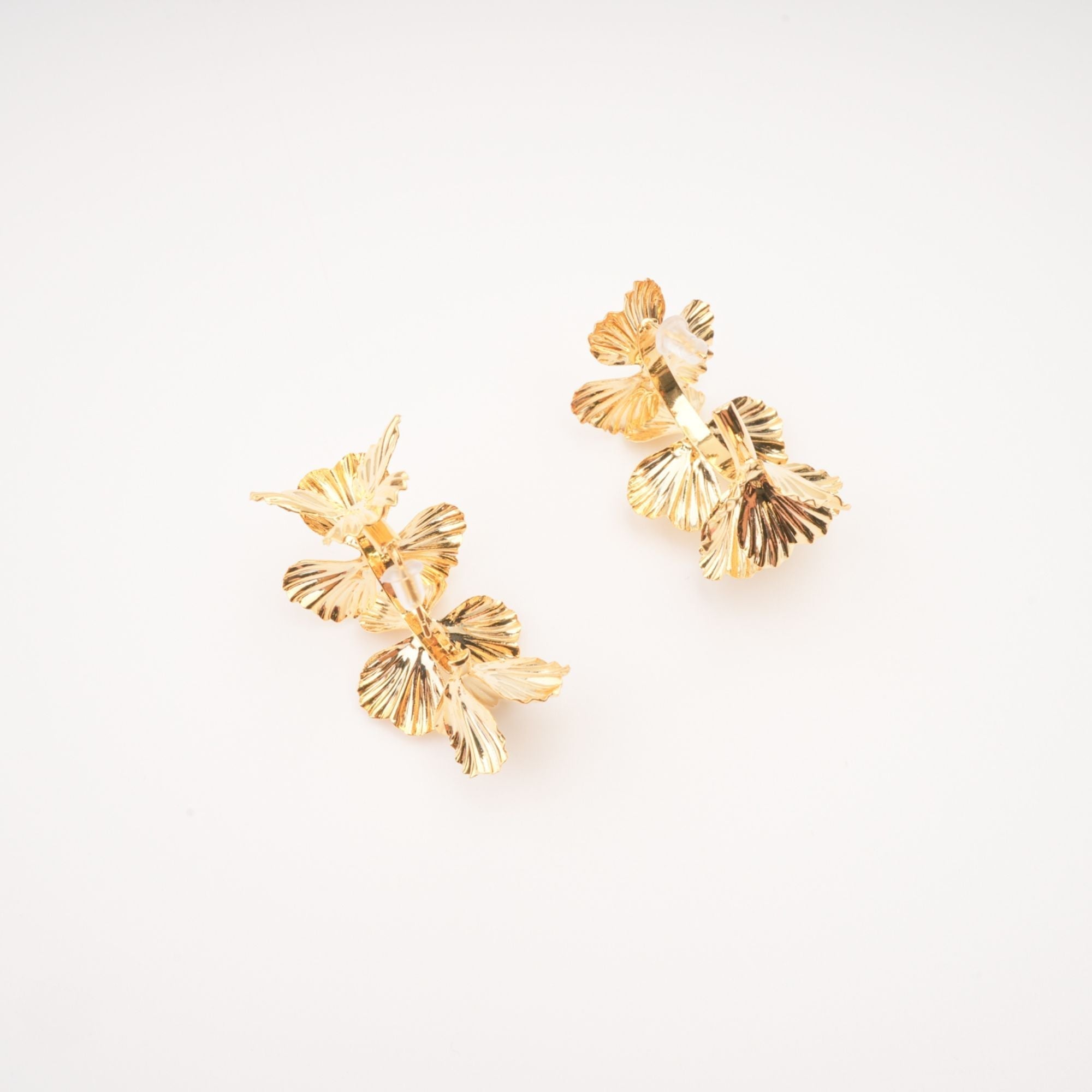 Faux-Flower Gold Earrings