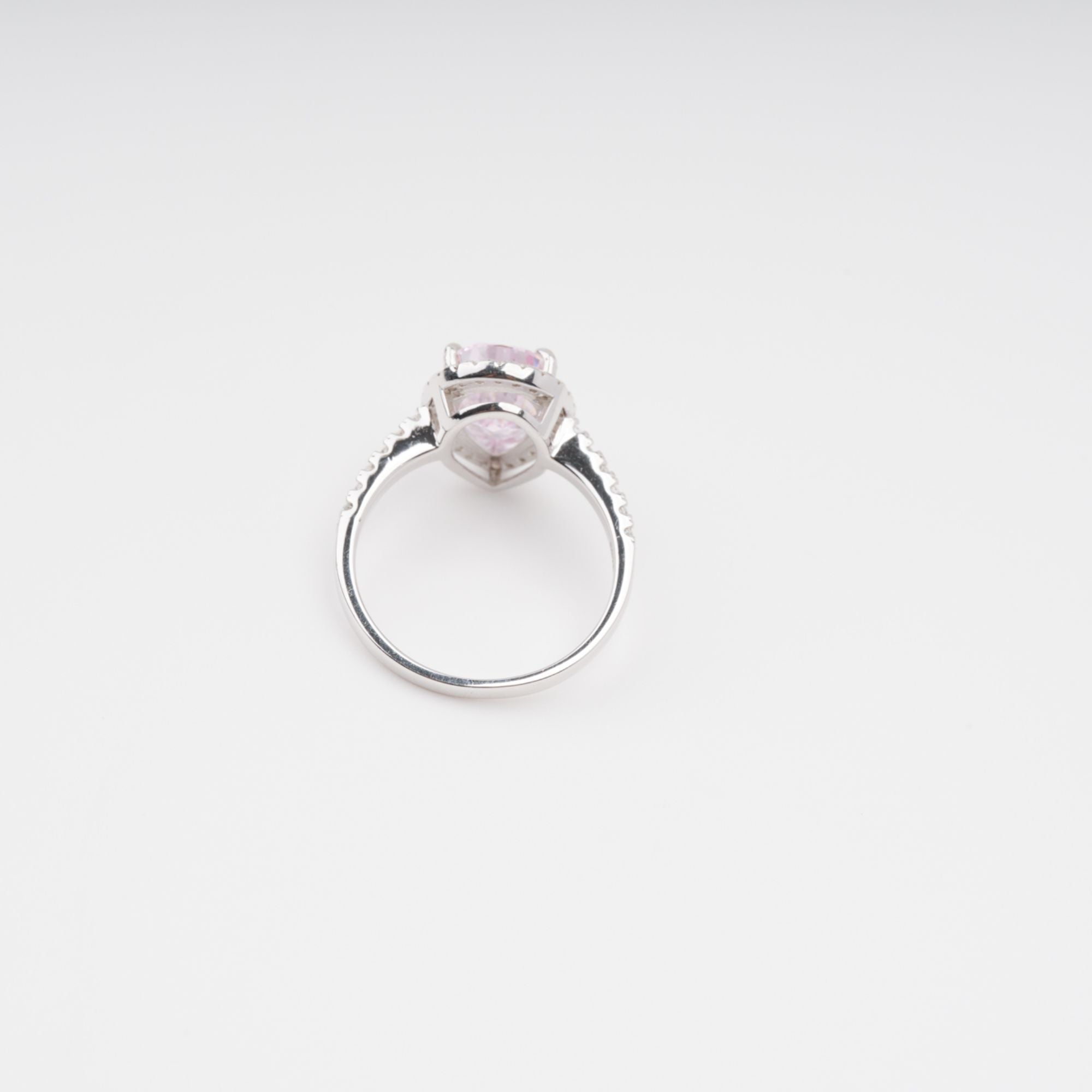 Pink Pear Shaped Gemstone Sterling Silver Ring