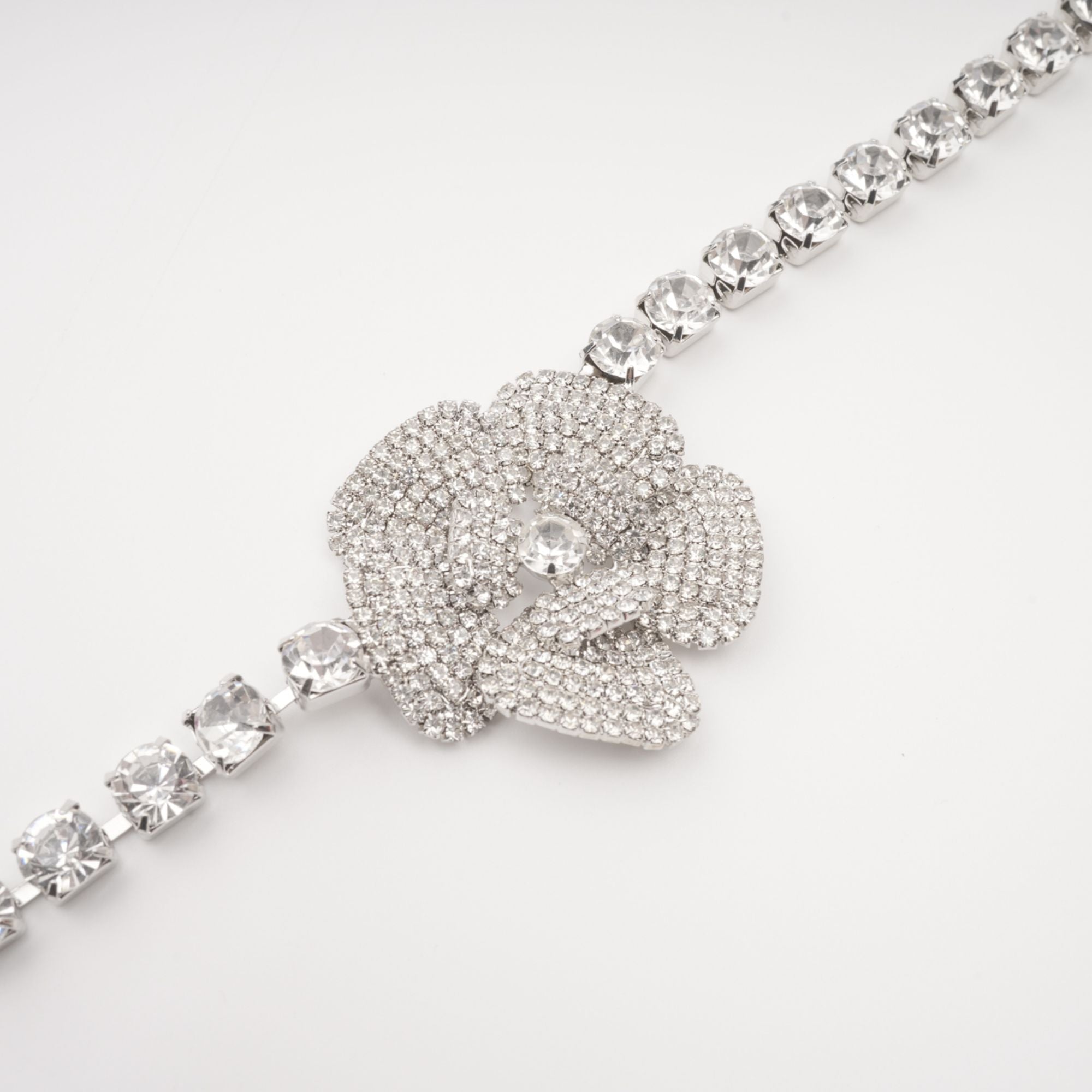Crystal-Embellished Faux-Flower Necklace