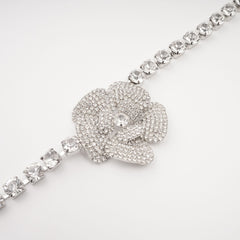 Crystal-Embellished Faux-Flower Necklace